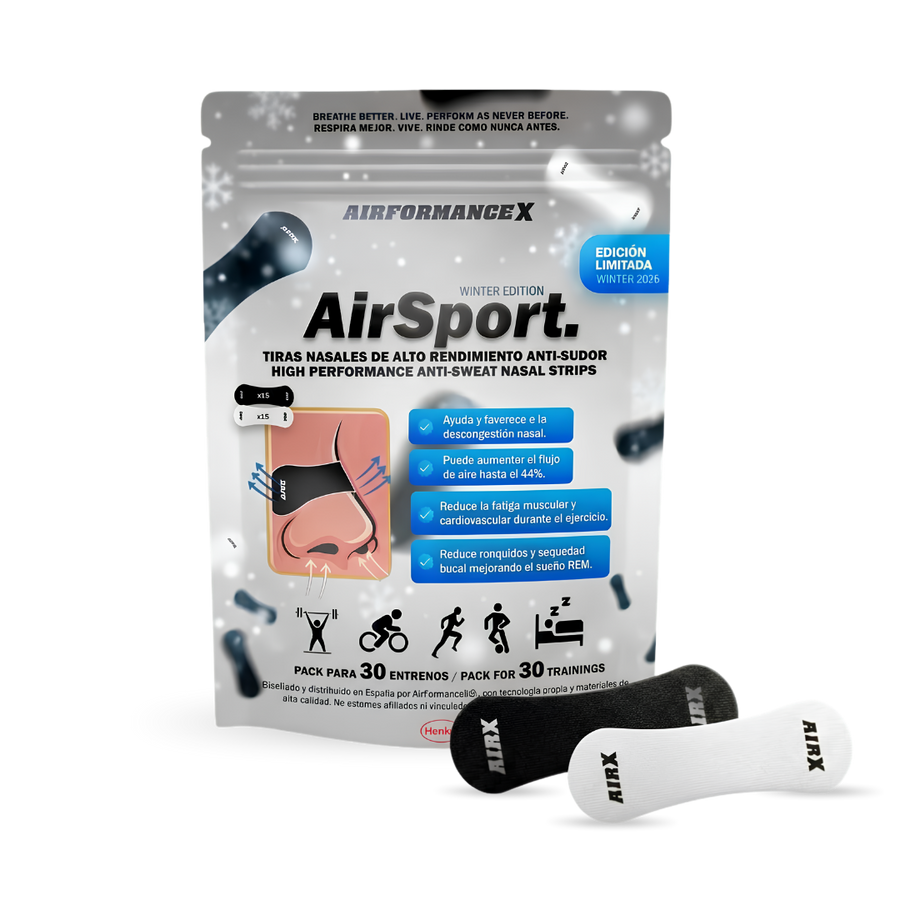 Pack AirSport® Winter Edition con 15 tiras nasales negras y 15 blancas