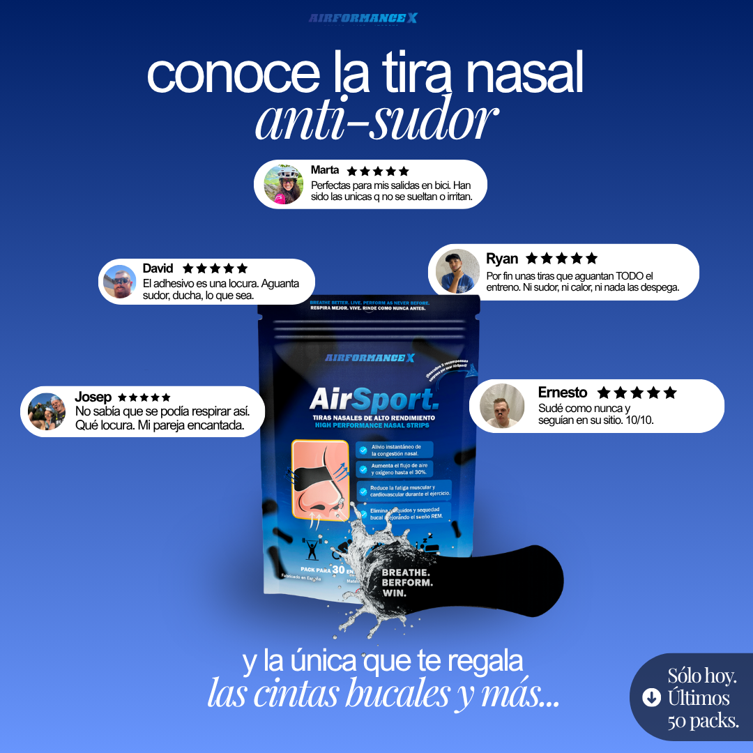 AirSport® Tiras Nasales de Alto Rendimiento | +4 Regalos