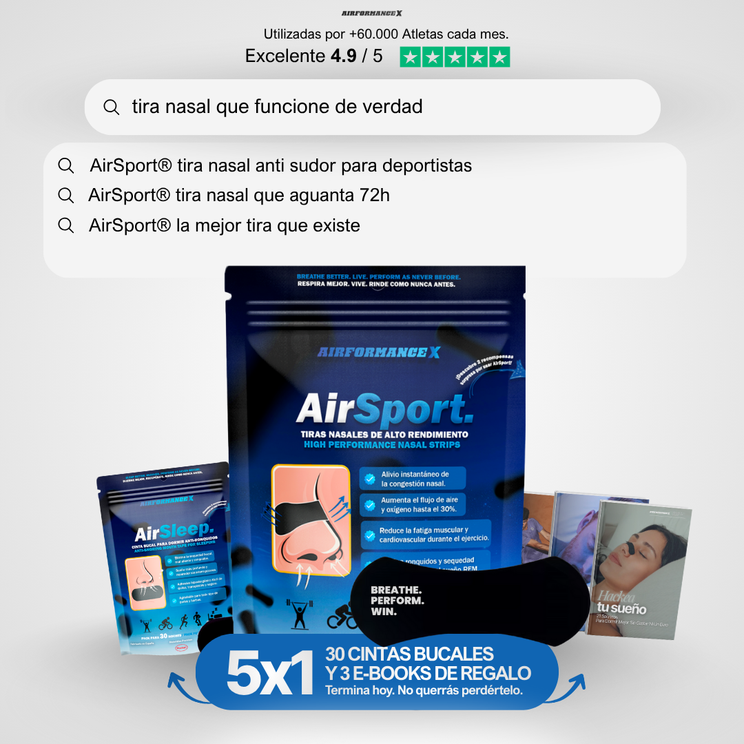 AirSport® Tiras Nasales de Alto Rendimiento | +4 Regalos
